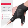 Fingerless Glove LED Flashlight 2 Fingers Waterproof USB Charge Hands-Free Lights Gloves for Fishing Camping Cool Gadget Hot